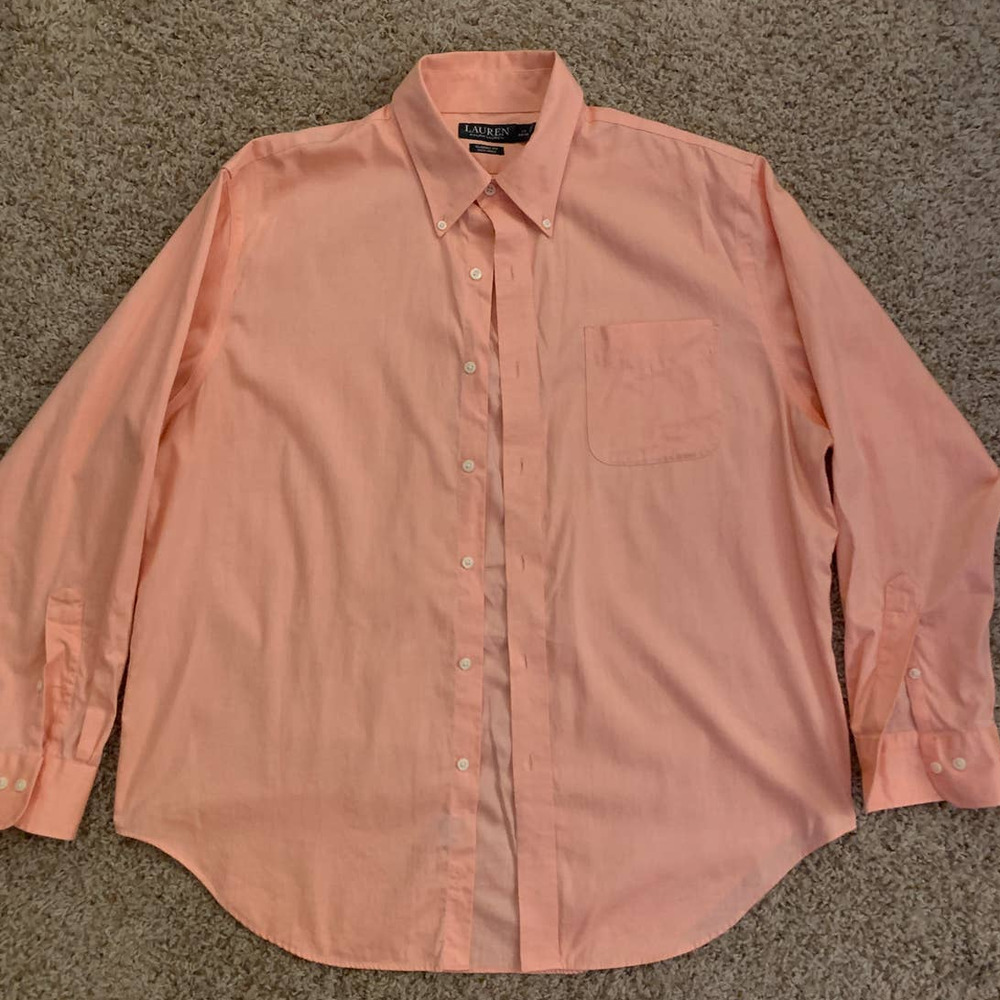 Ralph Lauren Men's Button Down- Size XL (Salmon)